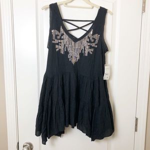 NWT Free People Darling Dee Embellished Tunic